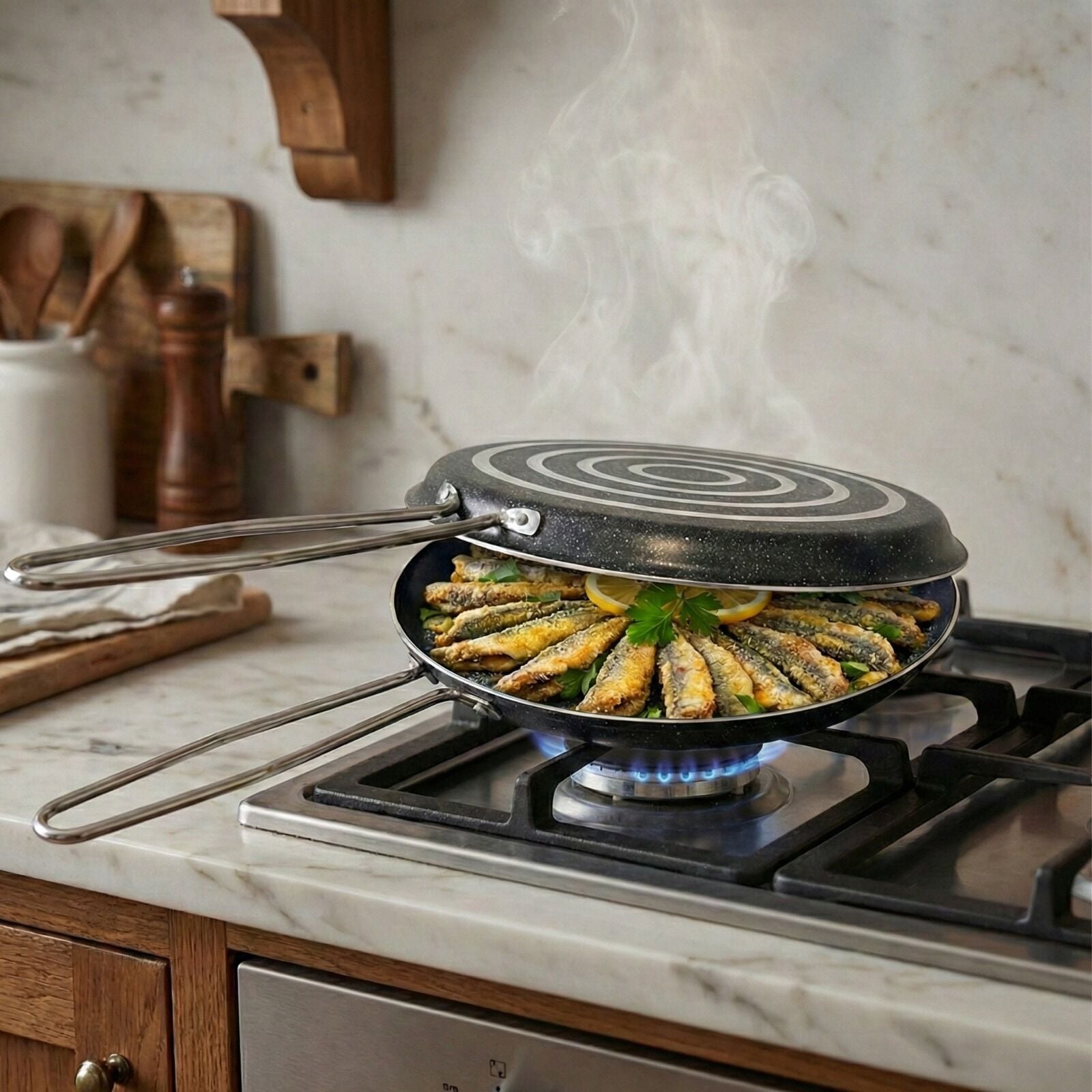 CEM MUTFAK İKİZ BALIK BÖREK TAVASI GRANİT 32 CM