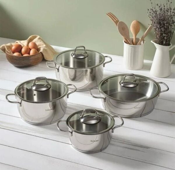 HİSAR TEOS ÇELİK TENCERE SETİ 8 PARÇA 16-20-22-24