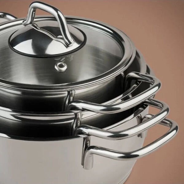 HİSAR TEOS MİDİ ÇELİK TENCERE SETİ 14-16-18