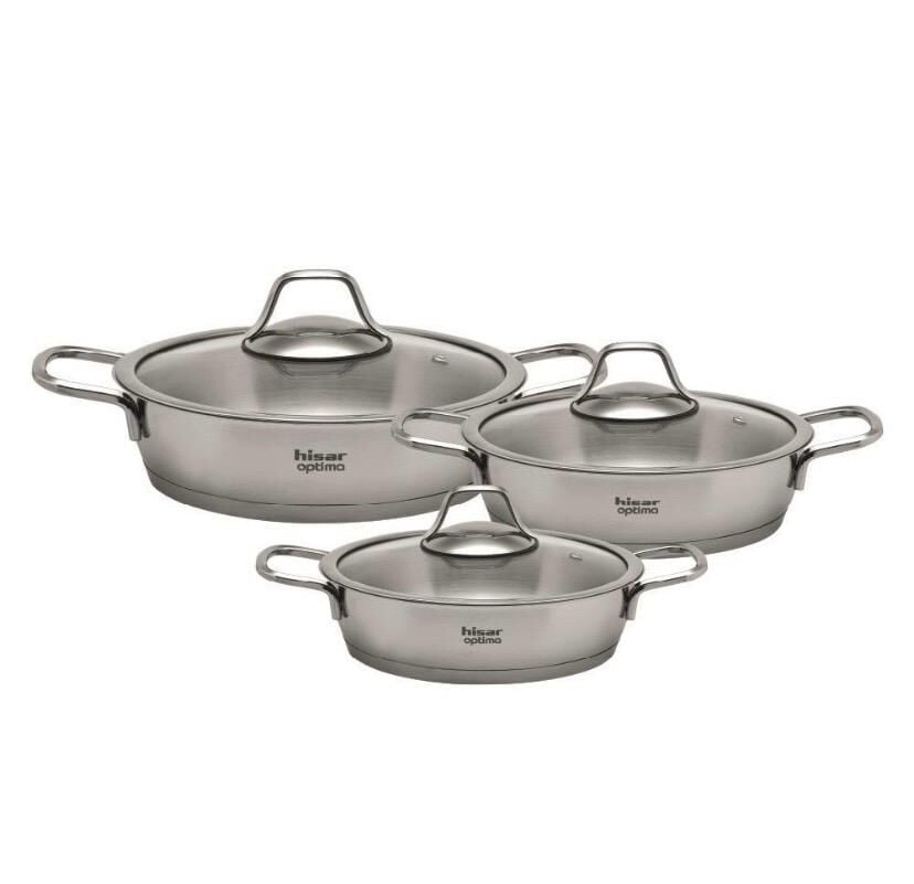 HİSAR TEOS ÇELİK SAHAN SETİ 14-16-18 CM ÇELİK 304