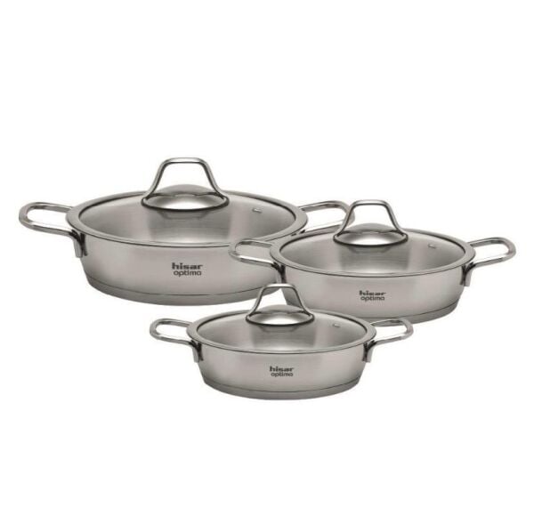 HİSAR TEOS ÇELİK SAHAN SETİ 14-16-18 CM ÇELİK 304