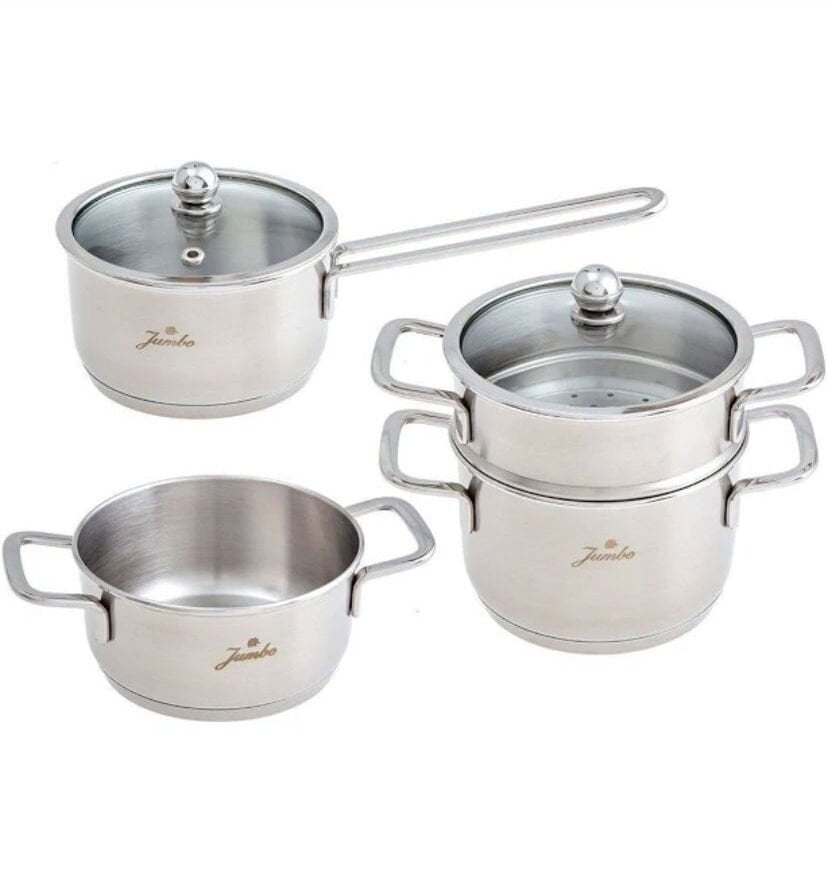 JUMBO BABY STEEL 6 PARÇA 12 CM ÇELİK TENCERE SETİ