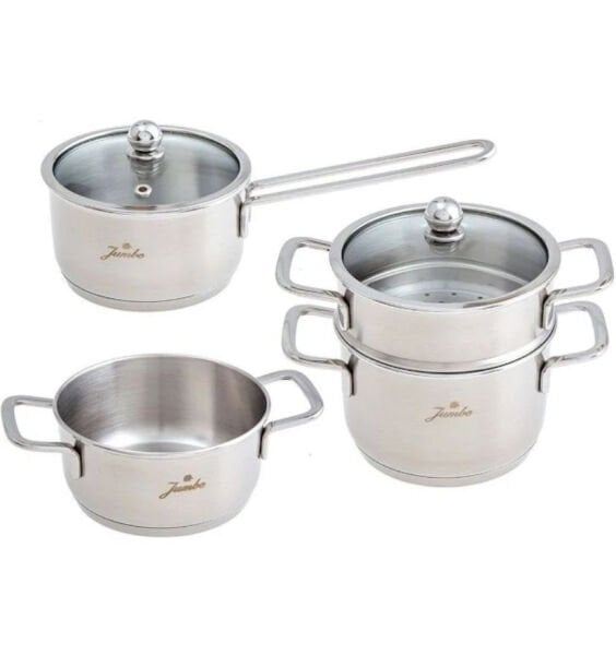 JUMBO BABY STEEL 6 PARÇA 12 CM ÇELİK TENCERE SETİ