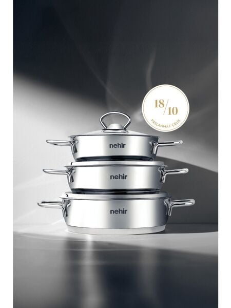 NEHİR SİLVER ÇELİK SAHAN SETİ 16-18-20