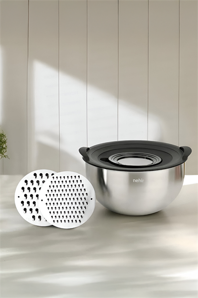 NEHİR SİLVER KARIŞTIRMA KABI RENDELİ 5 PARÇA