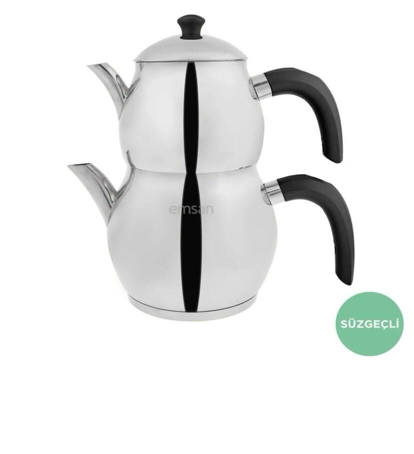 EMSAN CEMRE ÇAYDANLIK ORTA BOY SİYAH KULP-1.00-2.00 LT