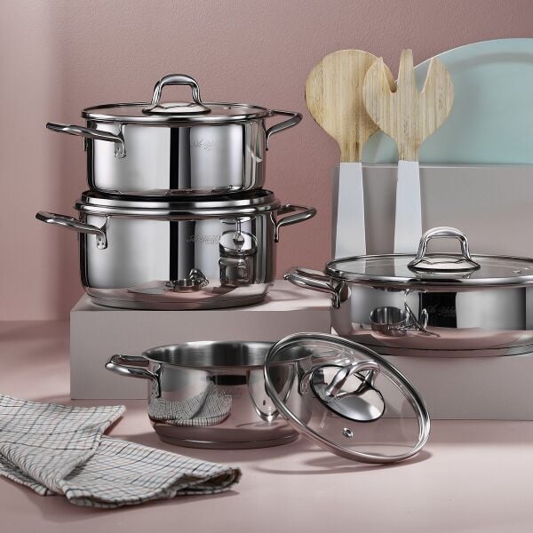 ARYILDIZ ARİA 8 PARÇA ÇELİK TENCERE SETİ 18-20-22-24