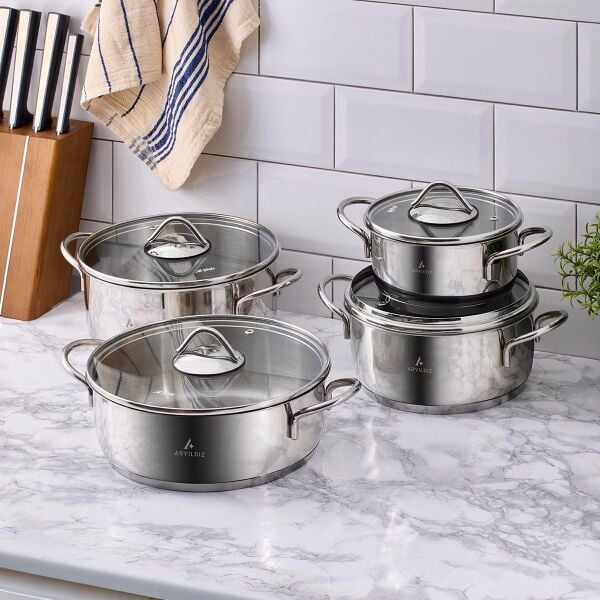 ARYILDIZ SOLO 8 PARÇA ÇELİK TENCERE SETİ 16-20-22-24