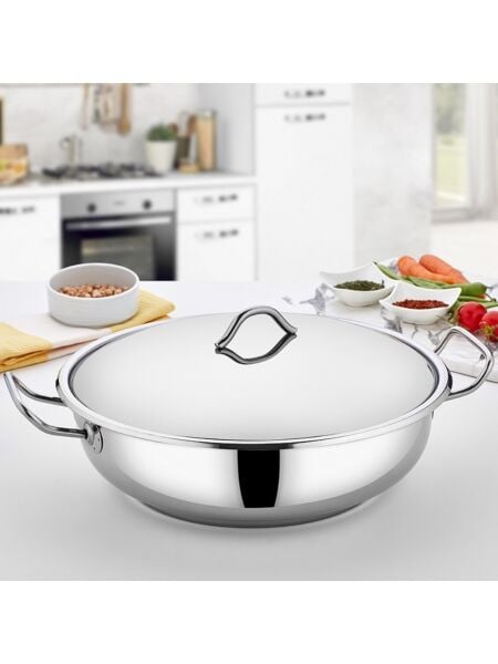 GÜLSAN HELVANE TENCERE BASIK ÇELİK 34 CM 18/10