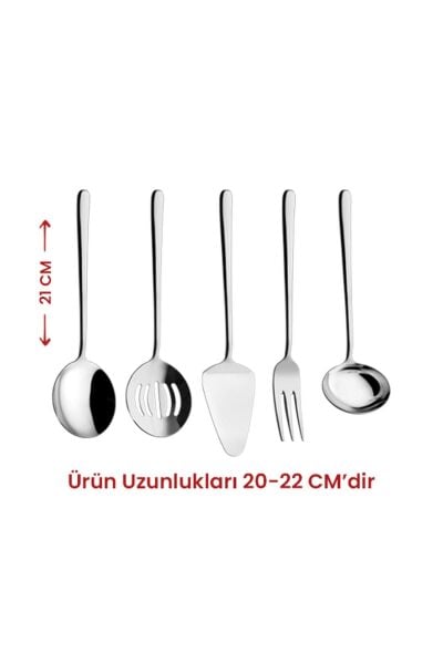 KAHRAMANLAR MASAÜSTÜ SERVİS SETİ 5 PARÇA 22-23 CM 18/10