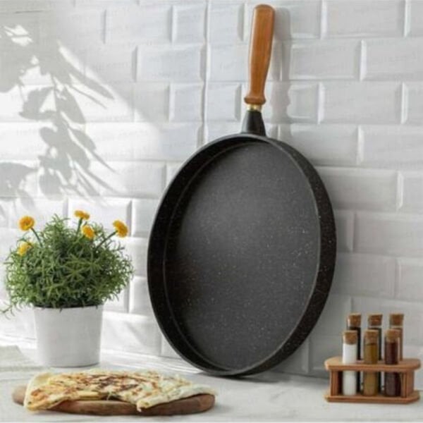 NEHİR DÖKÜM GÖZLEME BAZLAMA TAVA 36 CM AHŞAP ÇIKARILAN KULP