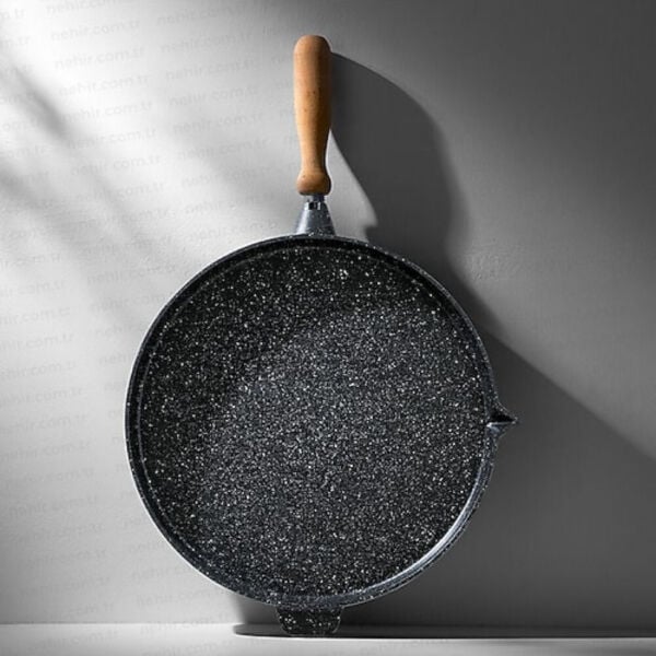 NEHİR DÖKÜM GÖZLEME BAZLAMA TAVA 36 CM AHŞAP ÇIKARILAN KULP